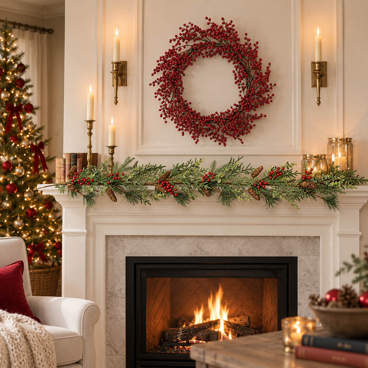 Berry, Cedar & Pine Artificial Garland, 60"