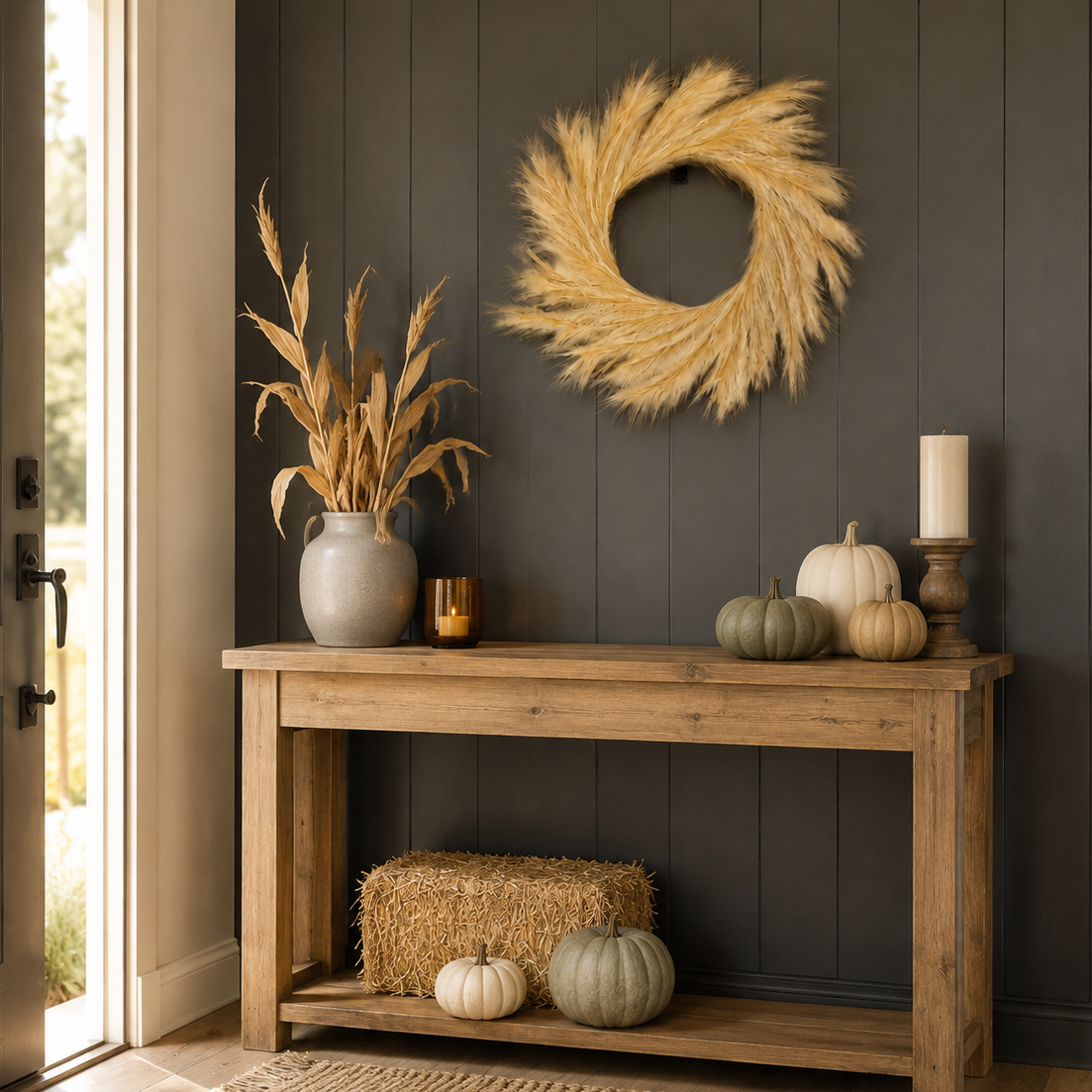 Pampas Plume Wreath, 20"