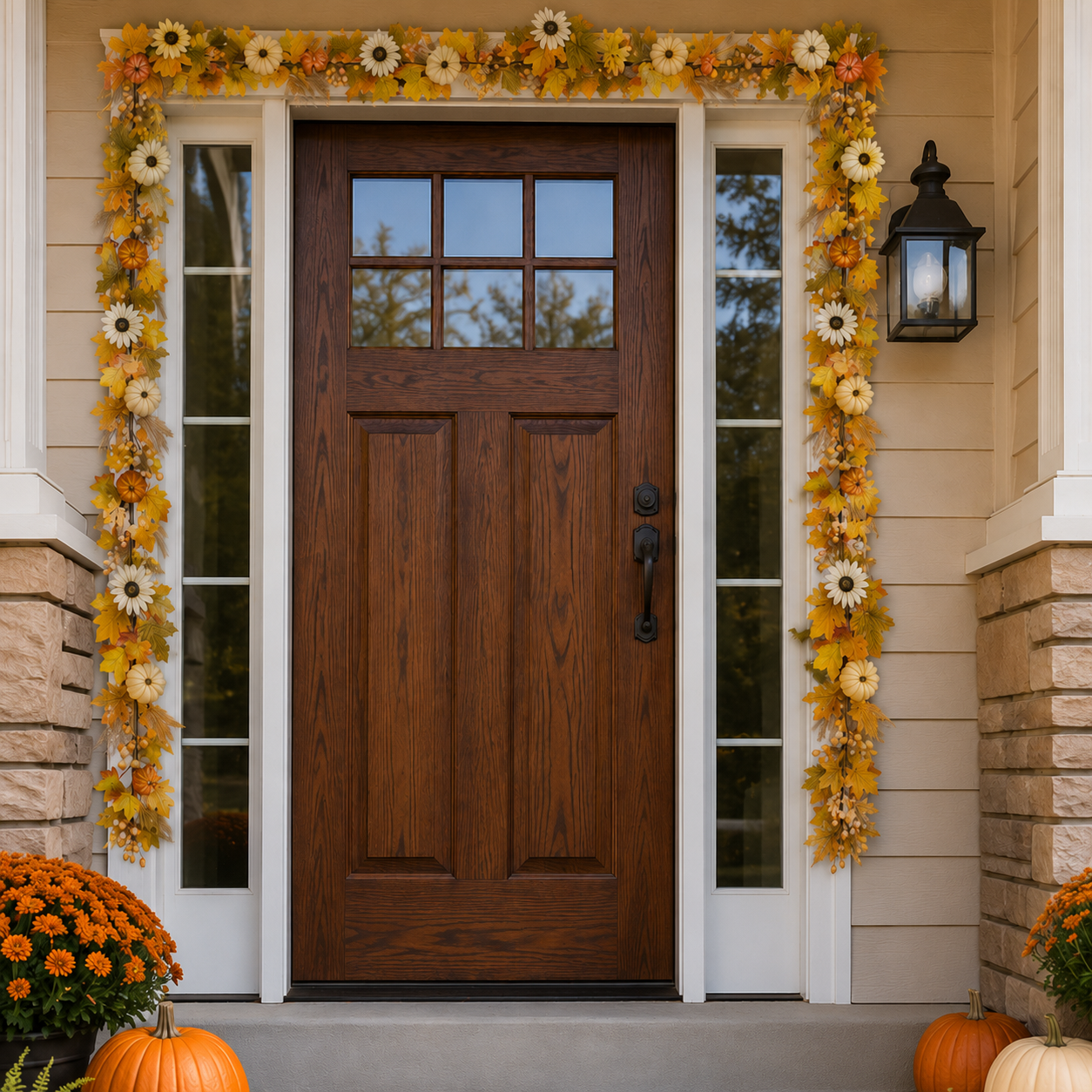 Pumpkin, Sunflower & Maple Faux Garland, 60"