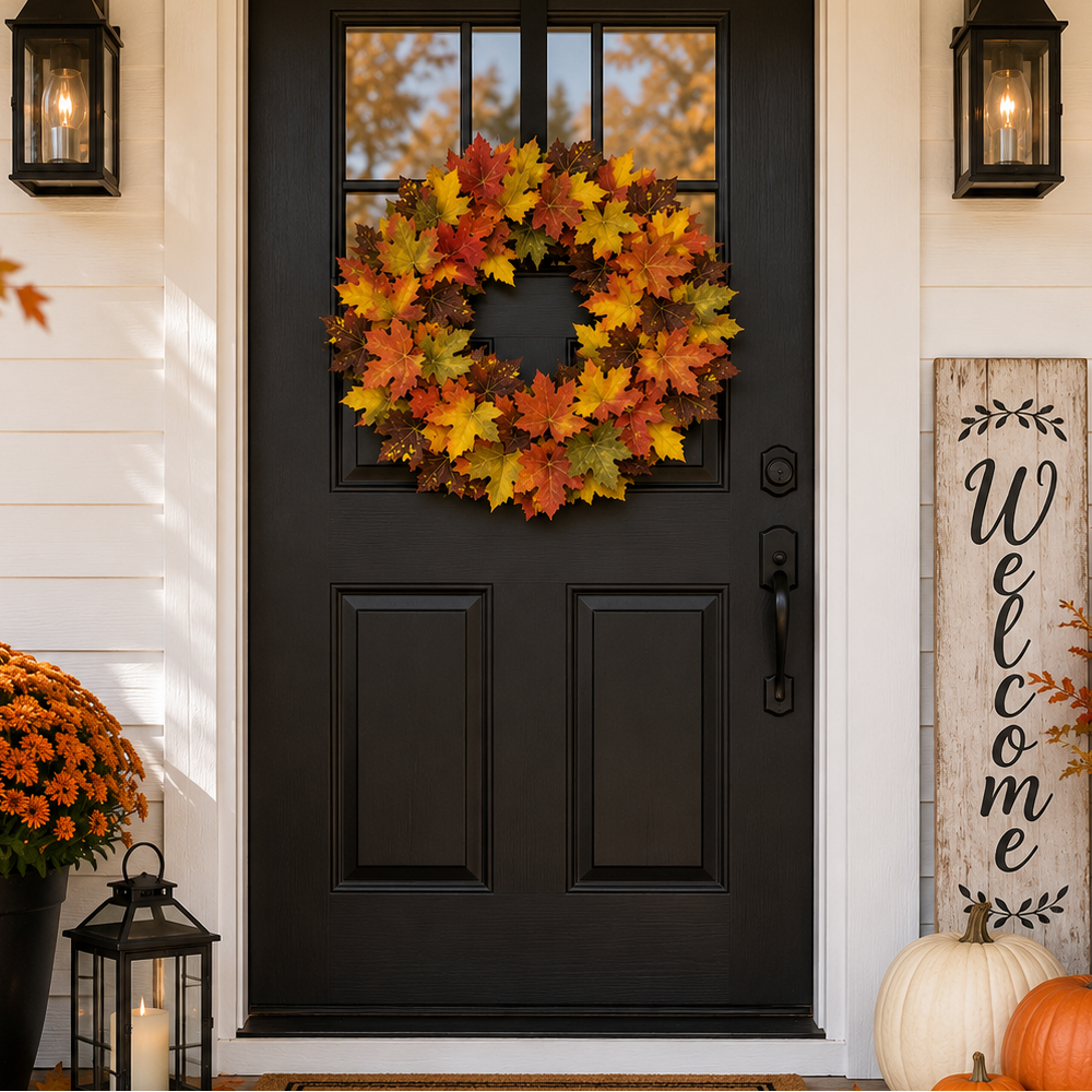 Autumn Maple Leaf Wreath, 24"