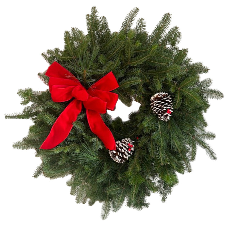 Premium Traditional Wreath, 24"-Seasonal Decor-Simple and Grand-Simple and Grand