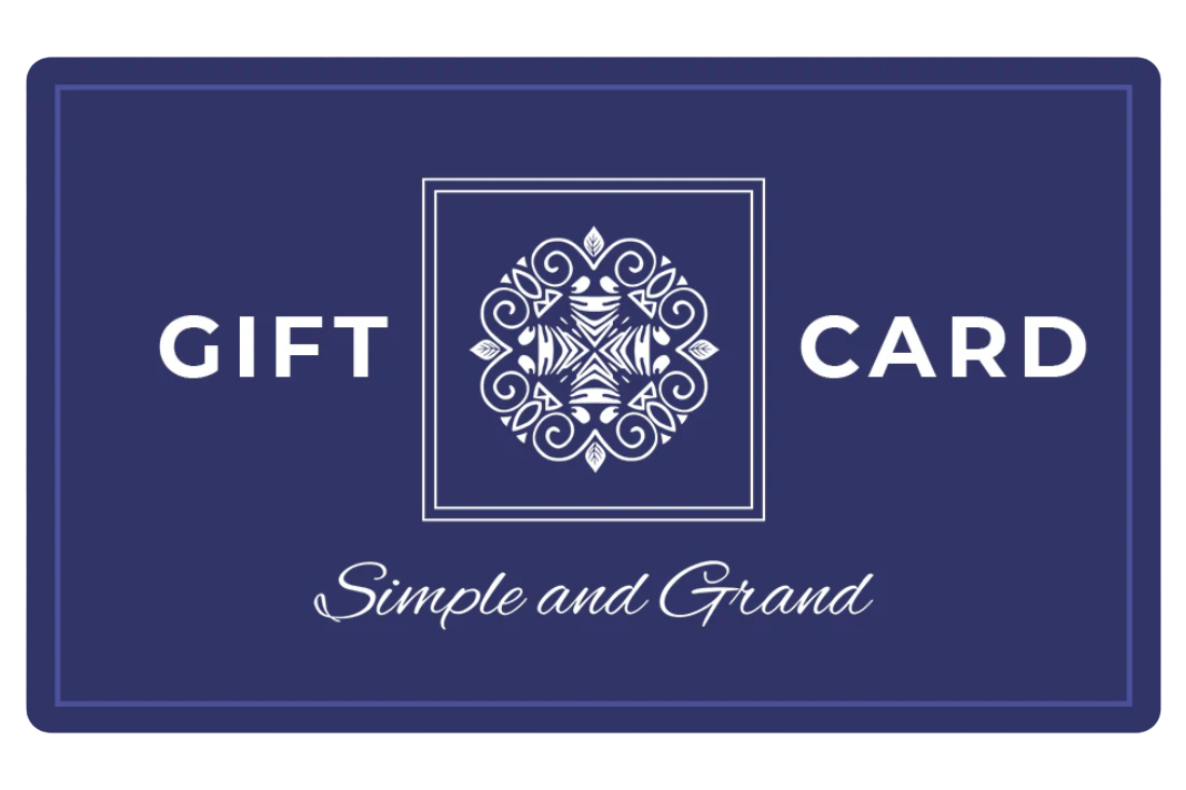 Gift card with decorative emblem and text &