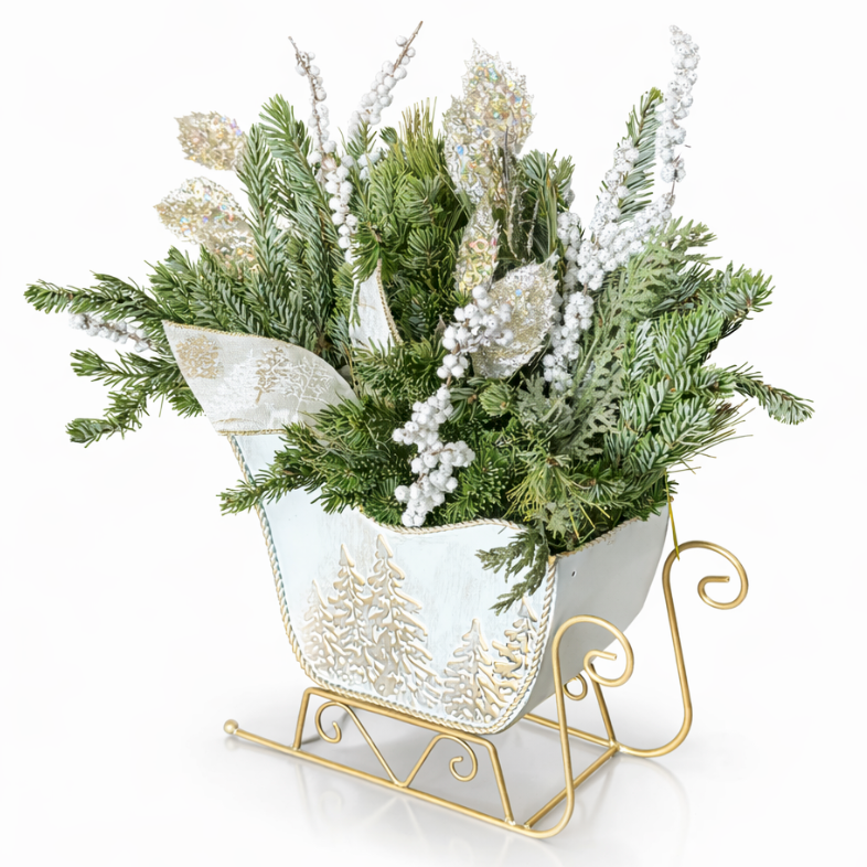 Gold Sleigh Centerpiece, 7.25" by Simple and Grand