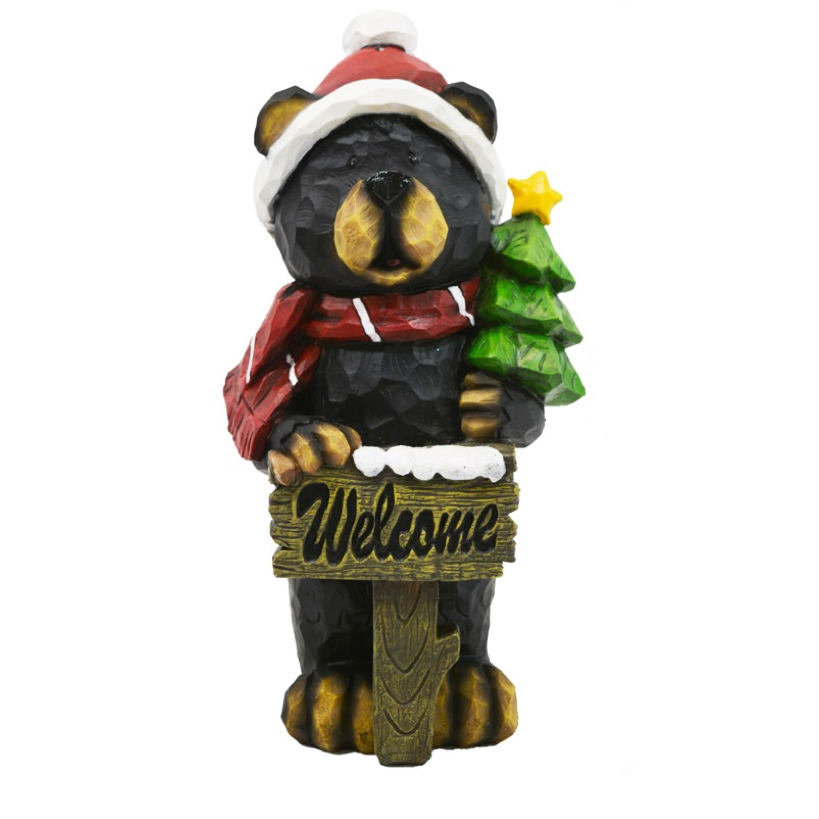 Black Bear Welcome, 11.5"-Seasonal Decor-Simple and Grand-Simple and Grand
