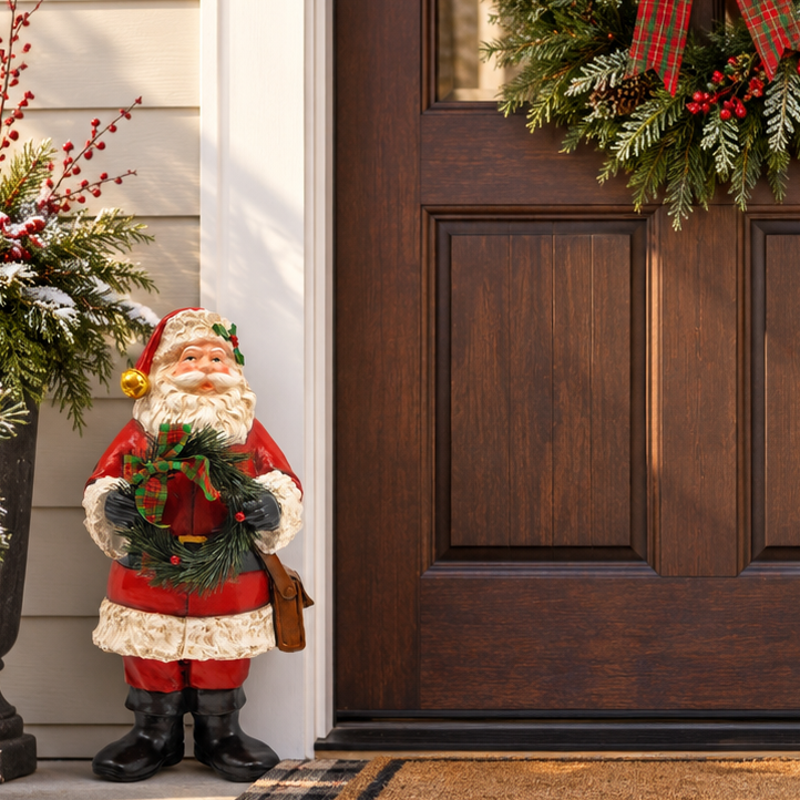 Santa w/ Wreath, 16.25"