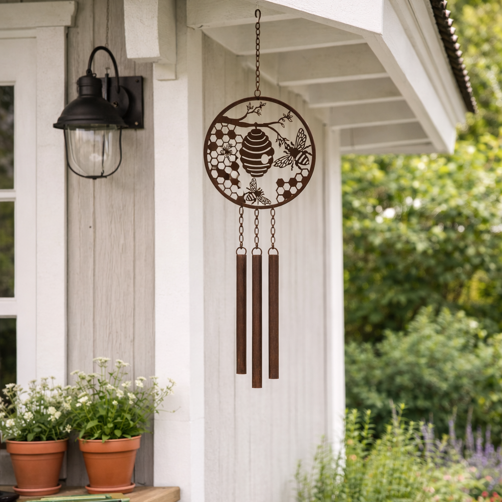 Metal Wind Chime, 33"-Seasonal Decor-Simple and Grand-Bird-Simple and Grand