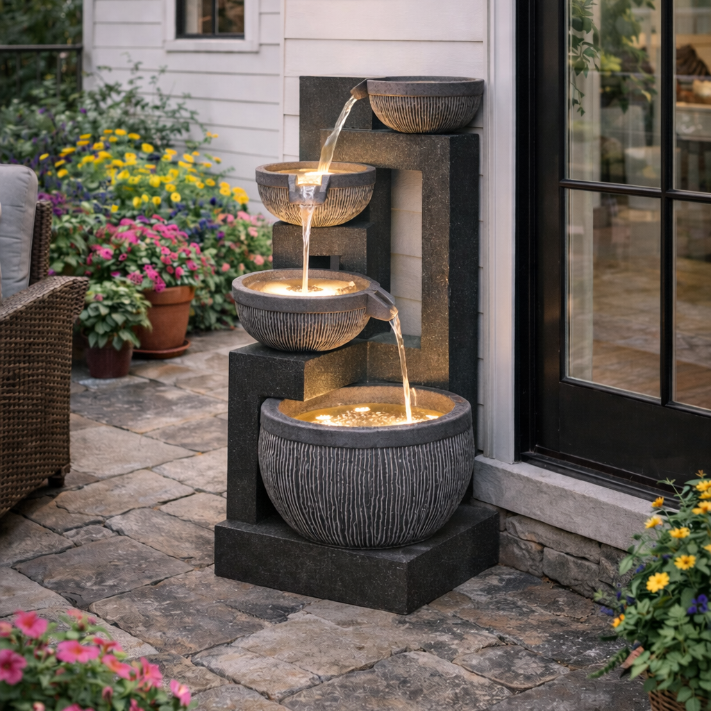 Bowl Water Fountain, 32.5"-Seasonal Decor-Simple and Grand-Simple and Grand