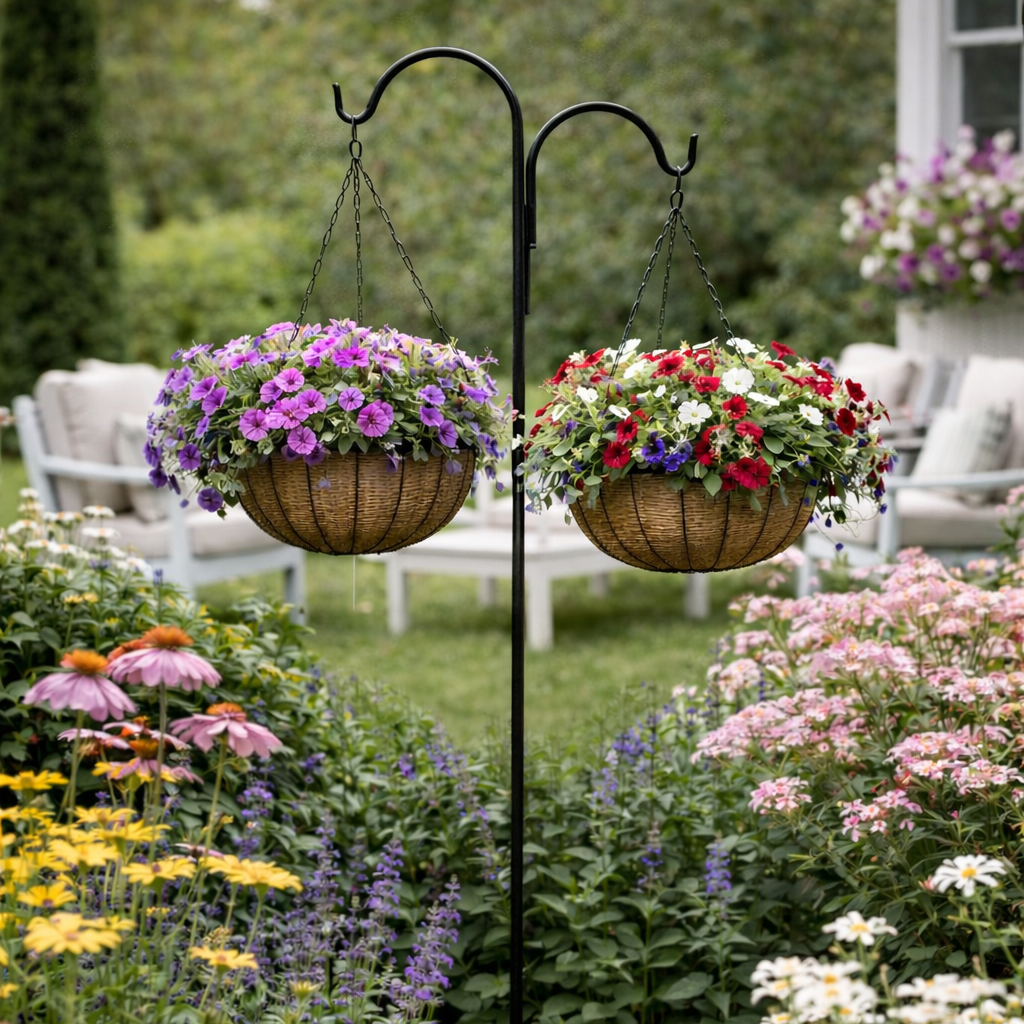 Shepherd Hook, Double, 80"-Seasonal Decor-Simple and Grand-Simple and Grand