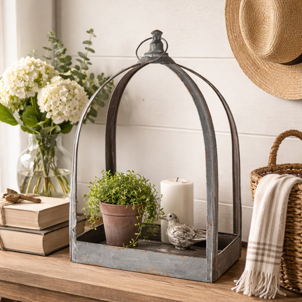 Metal Display Lantern, 20.5"-Seasonal Decor-Simple and Grand-Simple and Grand