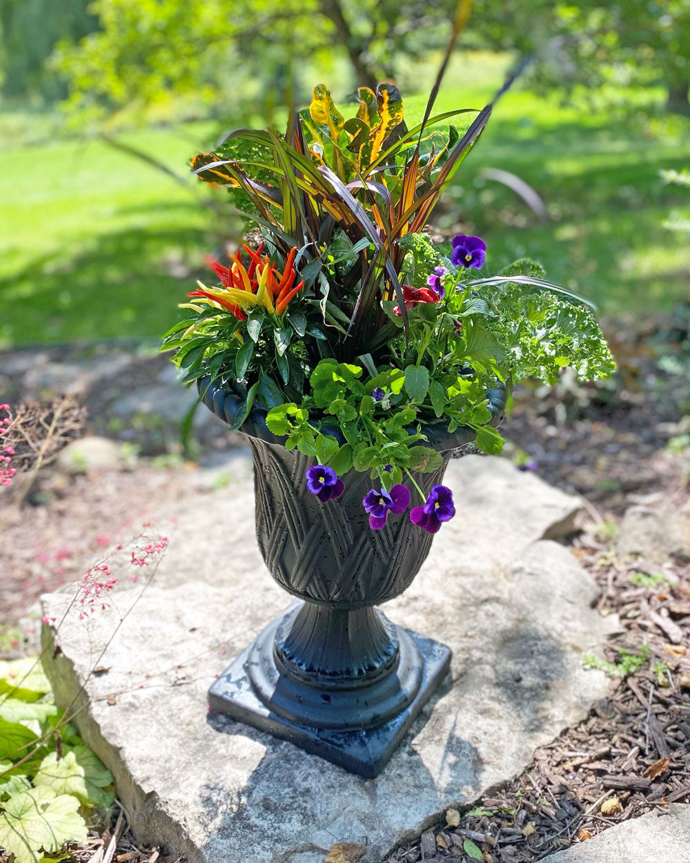 15" Urn-Simple and Grand-SELECT (11"-12") - Budget Friendly-15" Urn - Caviar Black-Full Sun-Simple and Grand