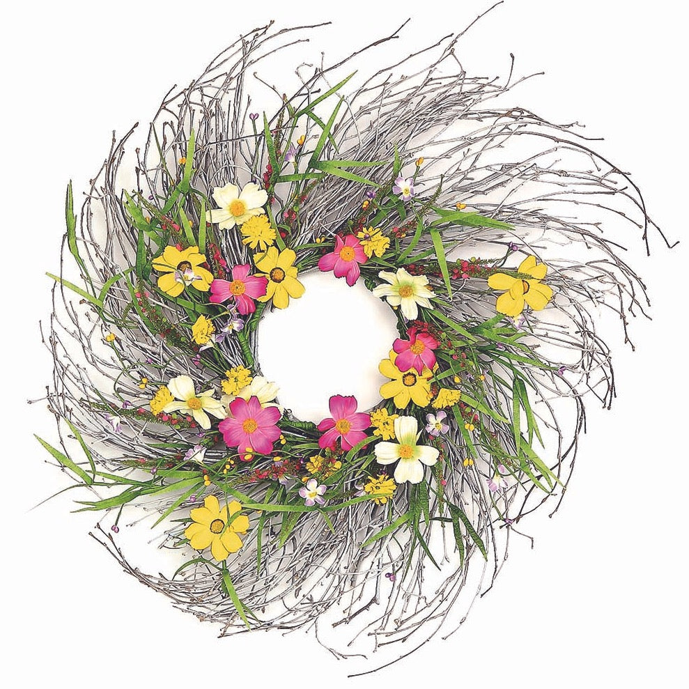 Blossom & Willow Cosmos Wreath, 24"-Seasonal Decor-Simple and Grand-Simple and Grand