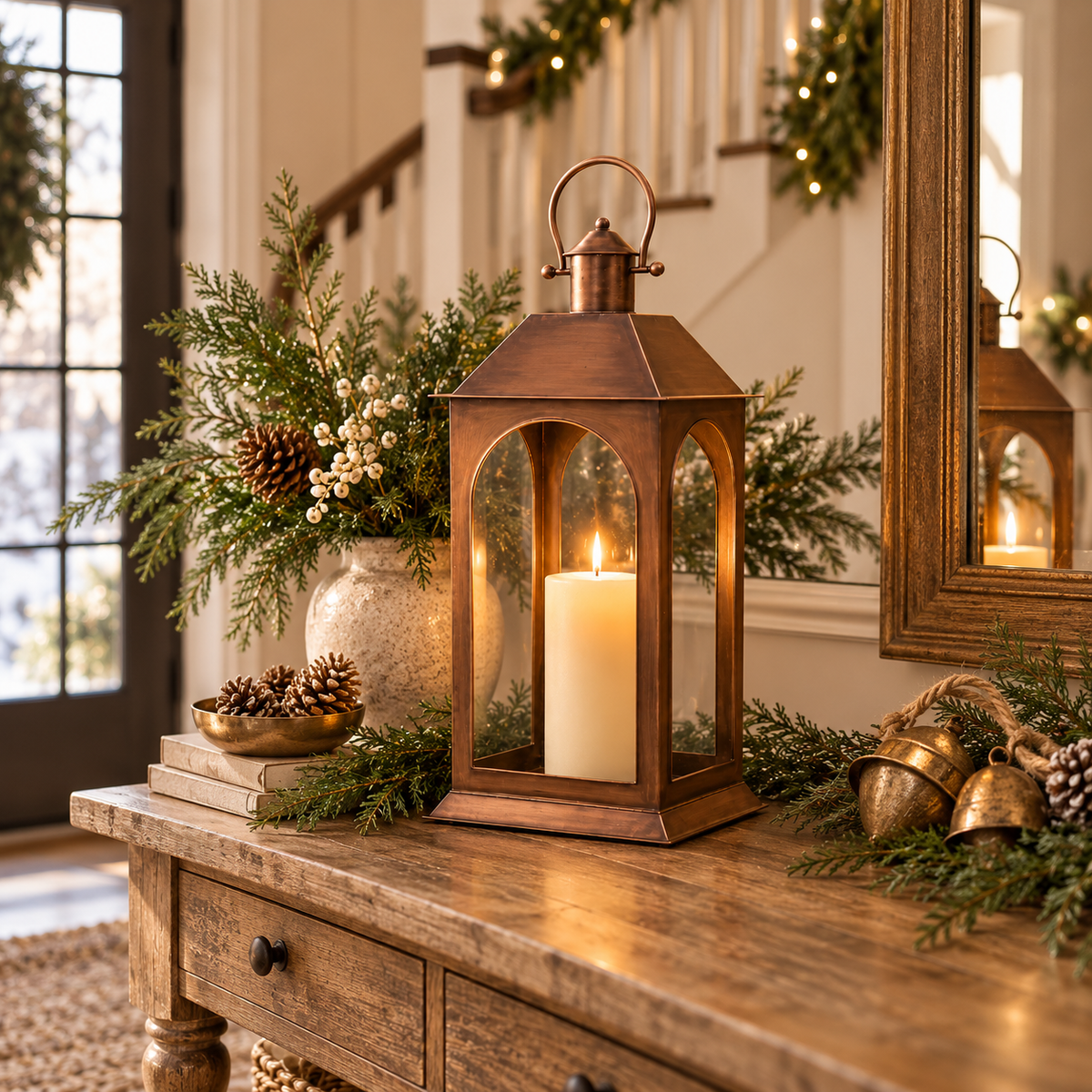 Old World Copper Lantern, 24.25"