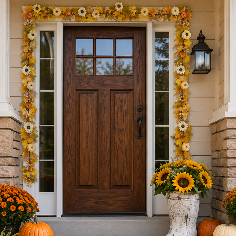 Pumpkin, Sunflower & Maple Faux Garland, 60"