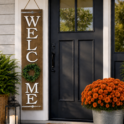 Welcome Porch Wreath Sign, 42.5"