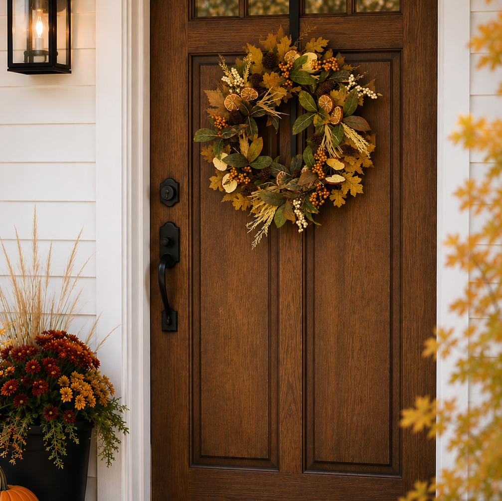 Dried Fruit & Foliage Wreath, 22"