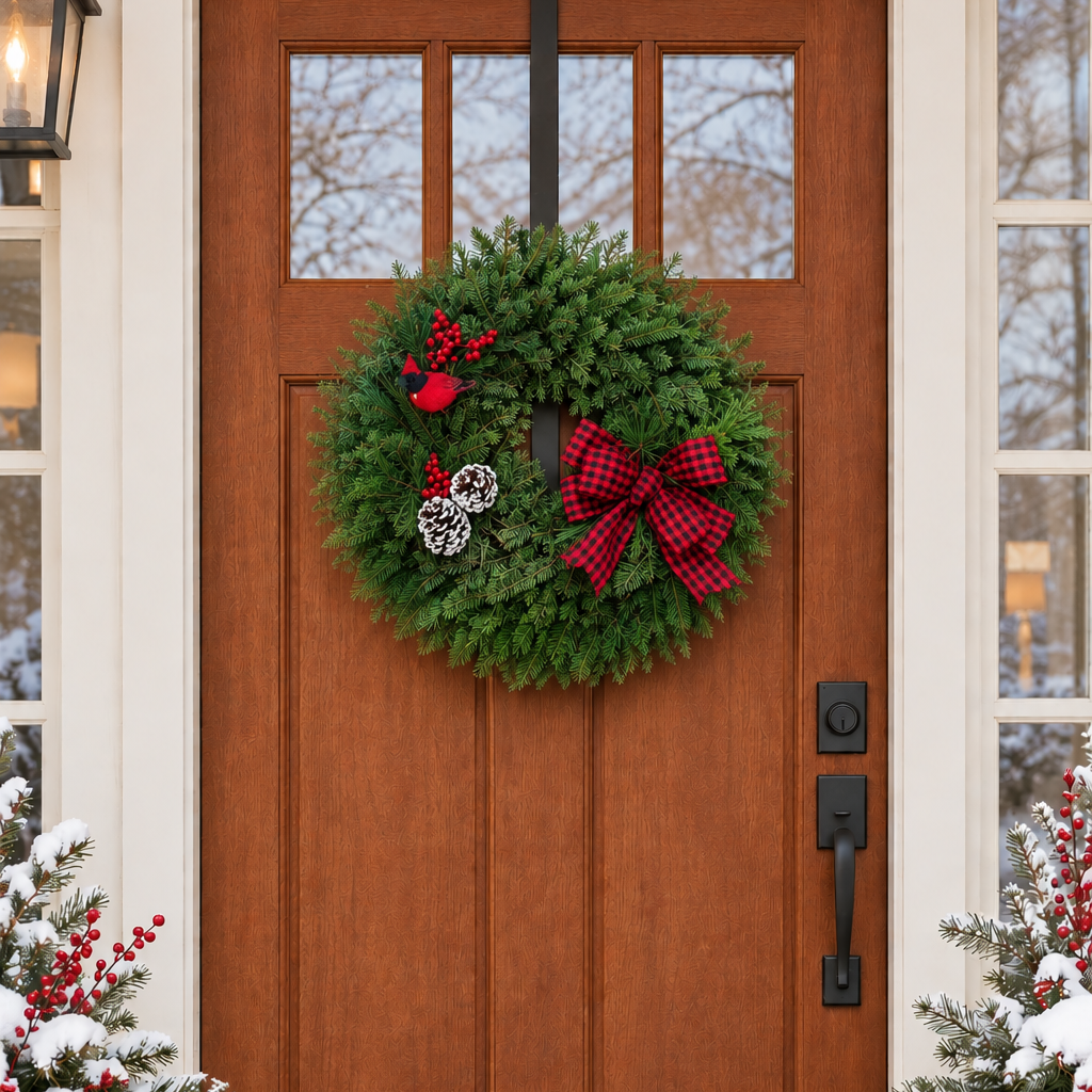 Cardinal Wreath, 24"