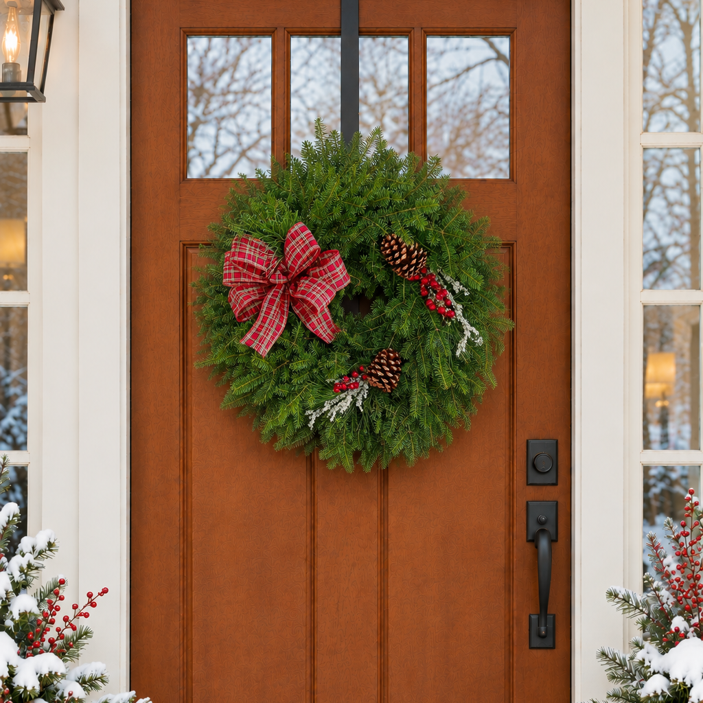 Plaid Wreath, 24"