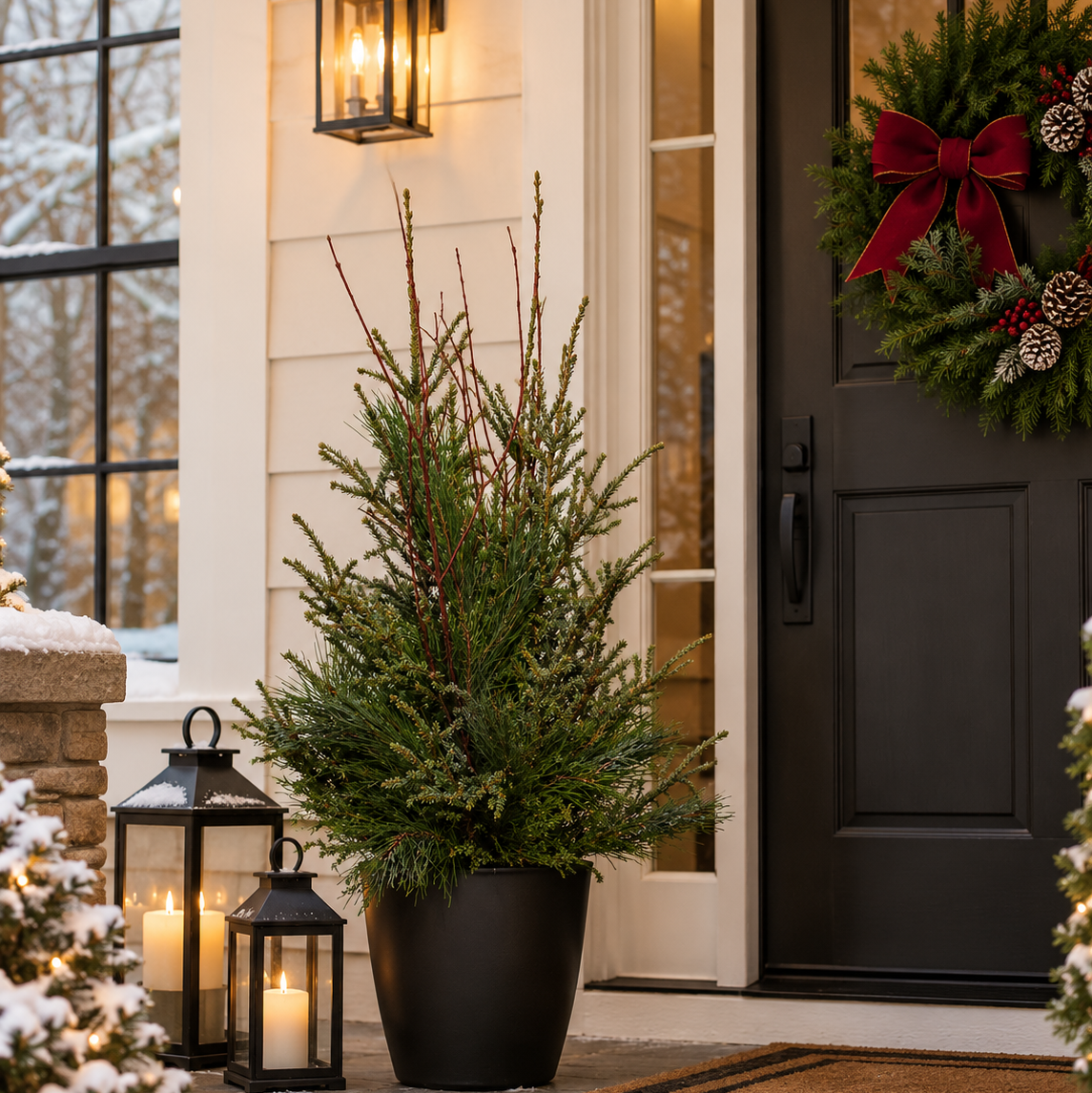 Spruce Top Accent Planter, 36" tall
