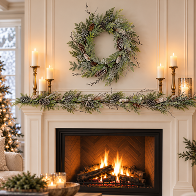 Frosted Mixed Artificial Garland, 72"