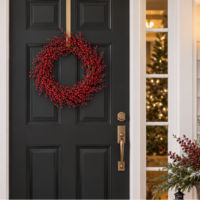 Red Berry Wreath, 24"
