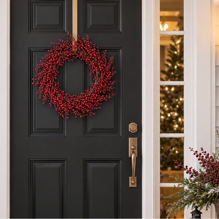 Red Berry Wreath, 24"