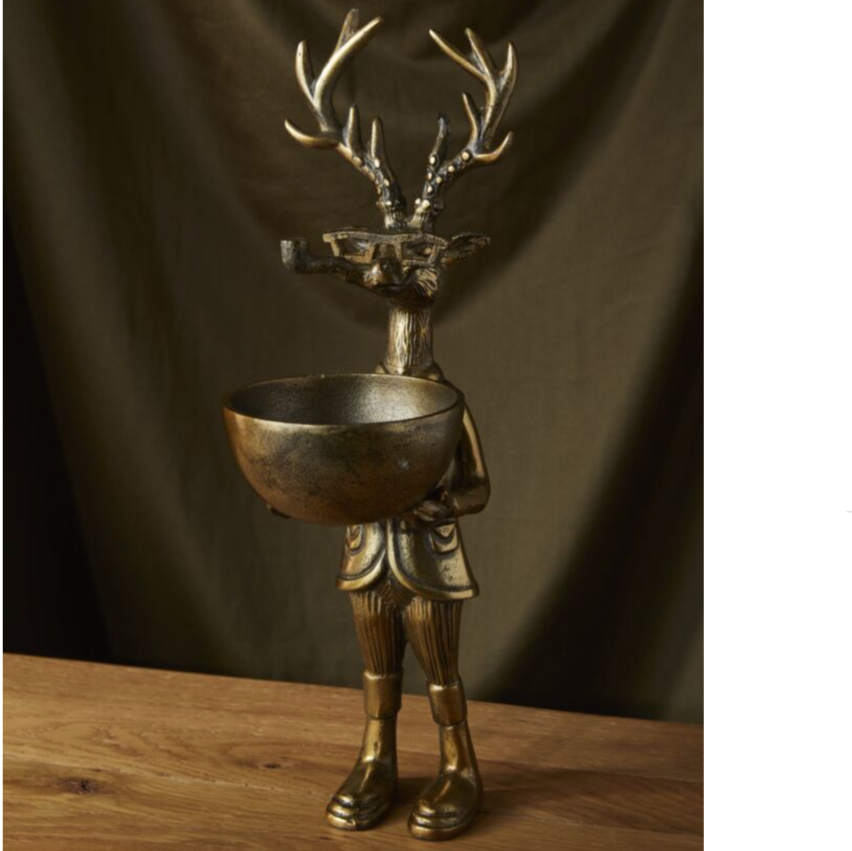 "Frankie" Stag Dish Bowl, 16.25"-Seasonal Decor-Simple and Grand-Simple and Grand