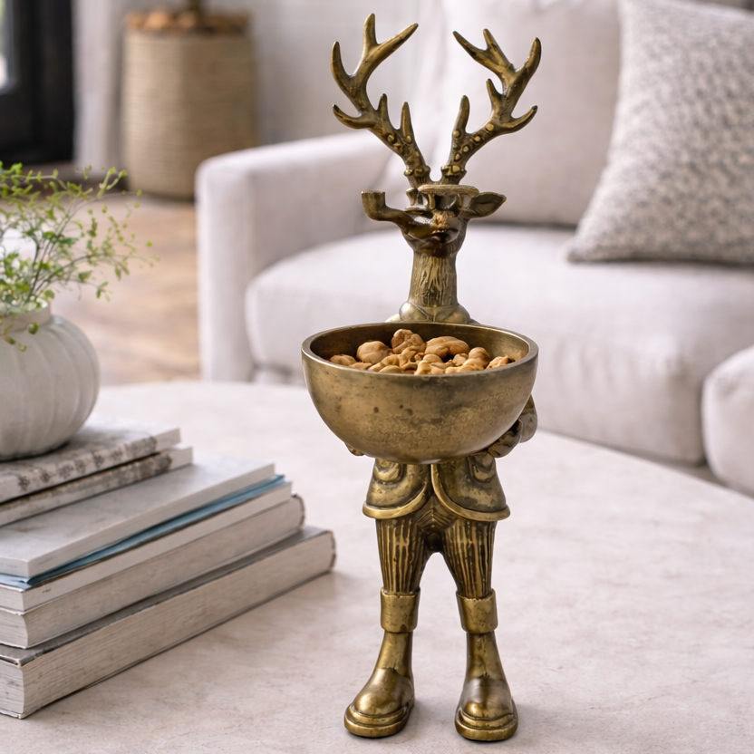 "Frankie" Stag Dish Bowl, 16.25"-Seasonal Decor-Simple and Grand-Simple and Grand