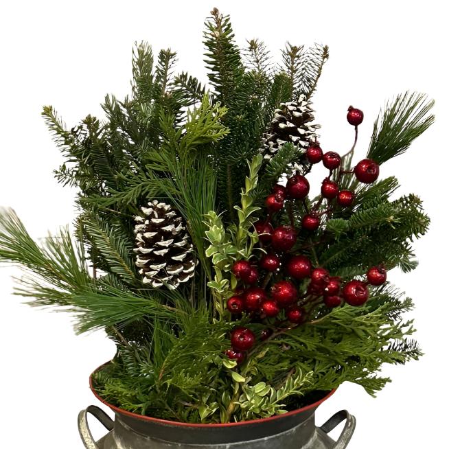 Evergreen Vase Bouquet, 15&quot;-18&quot;-Seasonal Decor-Simple and Grand-Simple and Grand