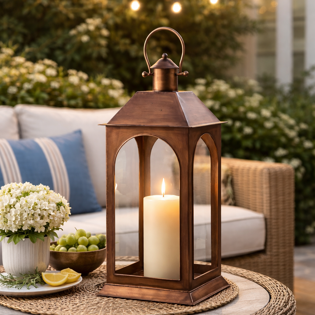 Old World Copper Lantern, 24.25"-Simple and Grand-Simple and Grand