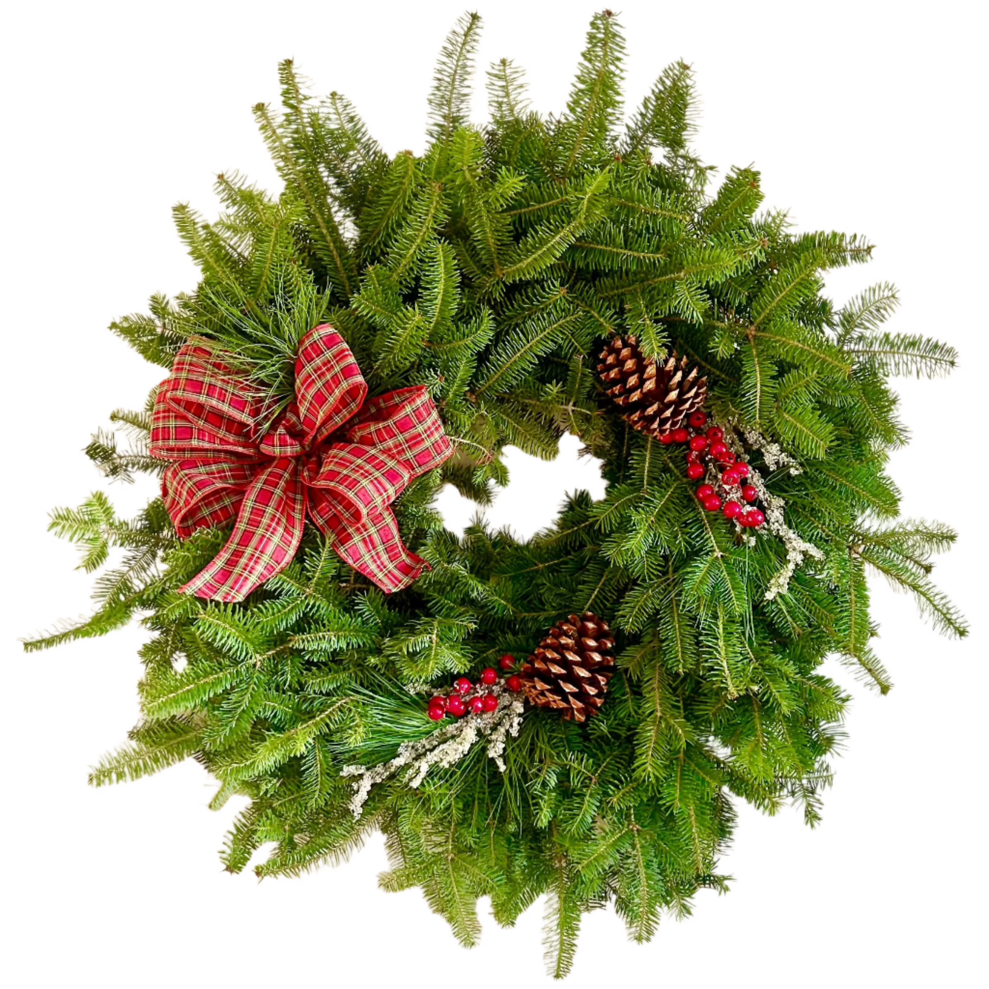 Plaid Wreath, 24"-Simple and Grand-Simple and Grand