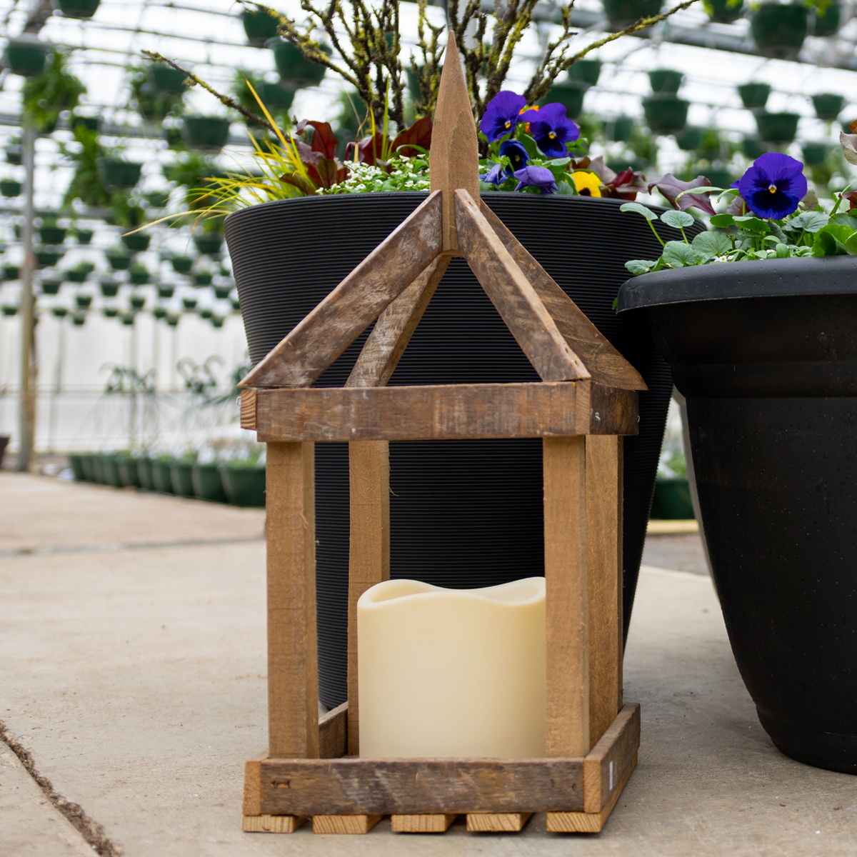 Tobacco Stick Lantern with Candle, 19"-Seasonal Decor-Simple and Grand-Simple and Grand