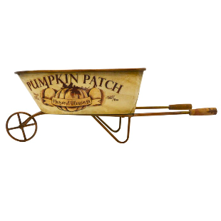 Pumpkin Patch Wheelbarrow, 28"-Seasonal Decor-Simple and Grand-Simple and Grand