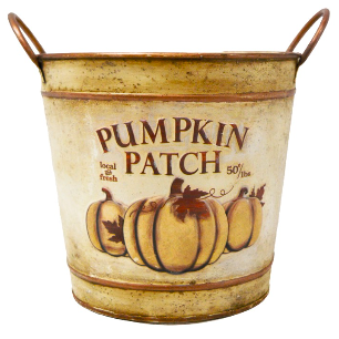 Pumpkin Patch Bucket, 11.5"-Seasonal Decor-Simple and Grand-Simple and Grand