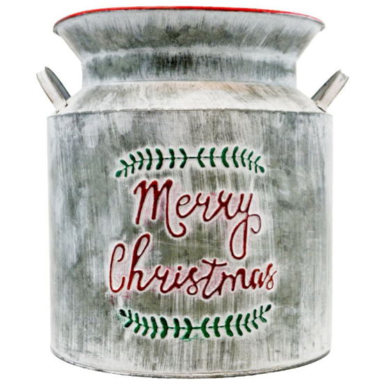 Metal Milk Can, 11.75&quot;-Seasonal Decor-Simple and Grand-Simple and Grand