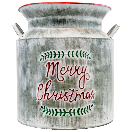 Metal Milk Can, 11.75"-Seasonal Decor-Simple and Grand-Simple and Grand