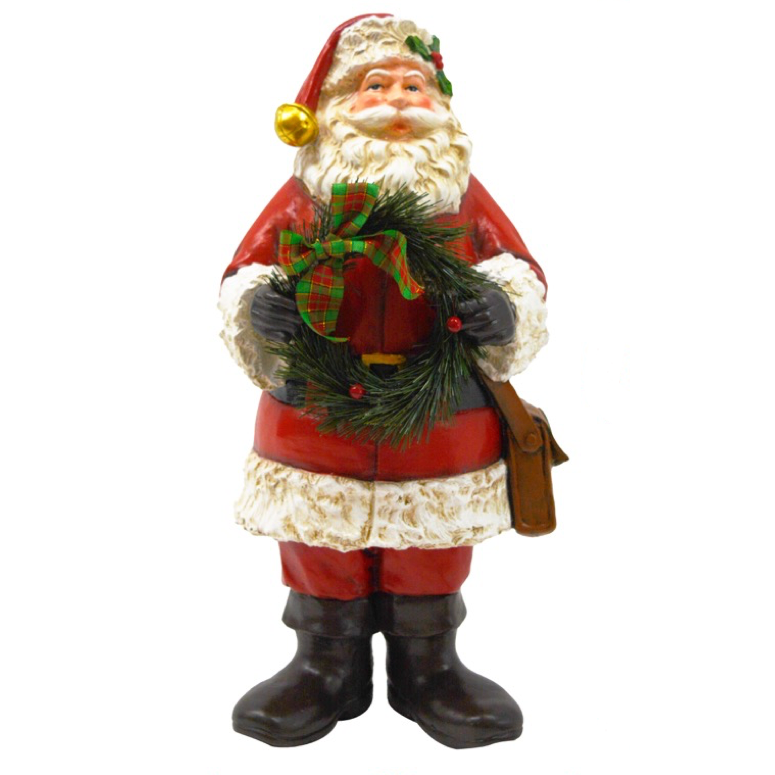 Santa w/ Wreath, 16.25&quot;-Simple and Grand-Simple and Grand