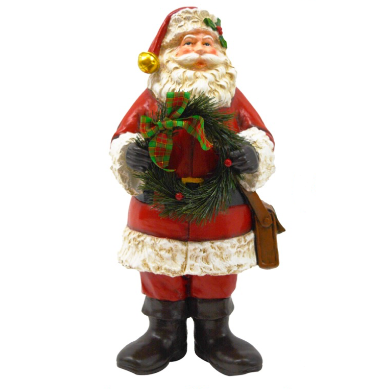 Santa w/ Wreath, 16.25"-Simple and Grand-Simple and Grand