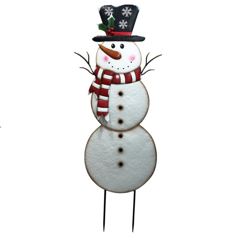 Metal Snowman Stake, 72"-Seasonal Decor-Simple and Grand-Simple and Grand