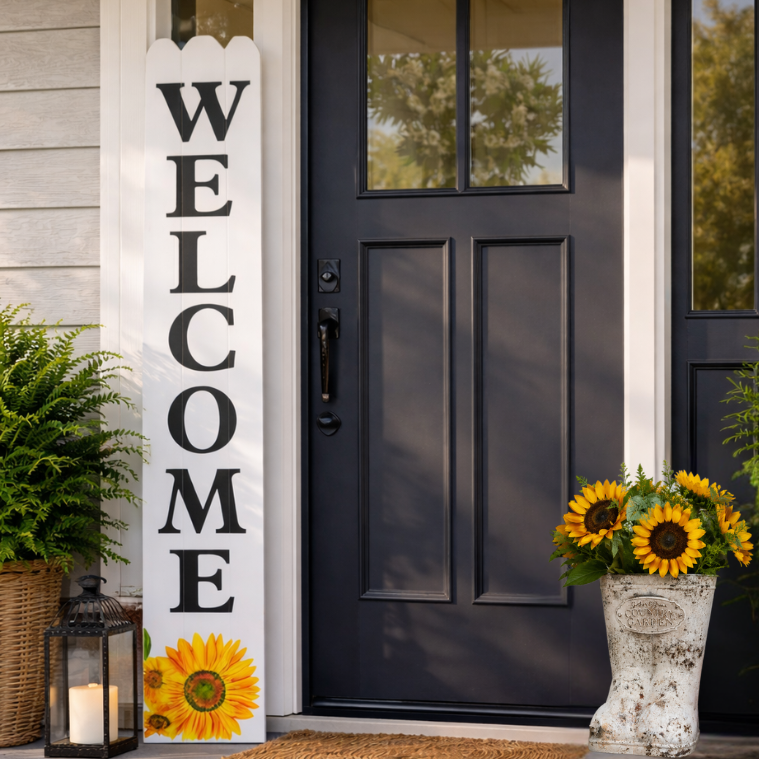 Welcome Porch Sunflower Sign, 60"