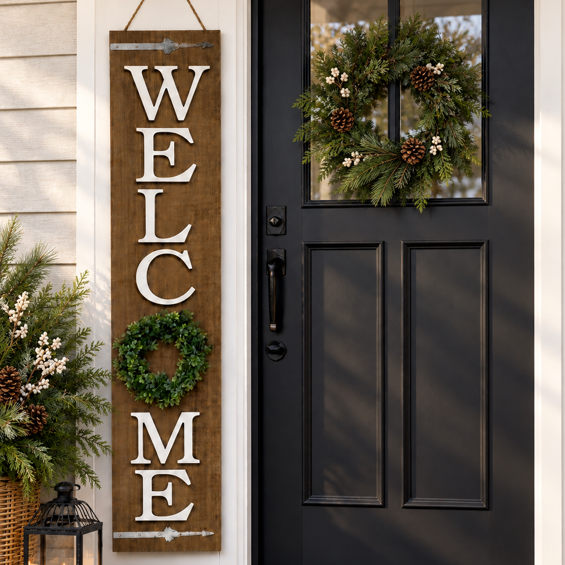 Welcome Porch Wreath Sign, 42.5"