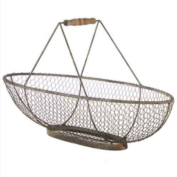 Wire Handled Basket, 26.75"-Seasonal Decor-Simple and Grand-Simple and Grand