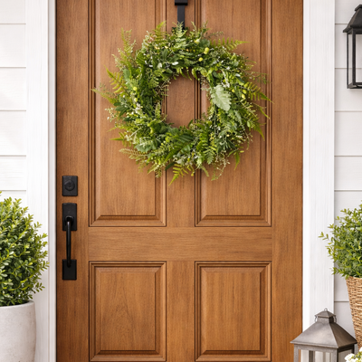 Mixed Fern Wreath, 28"-Seasonal Decor-Simple and Grand-Simple and Grand