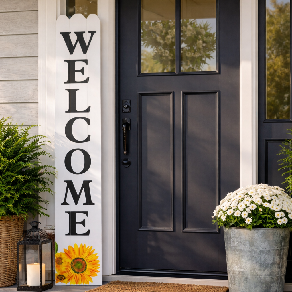 Welcome Porch Sunflower Sign, 60"-Simple and Grand-Simple and Grand