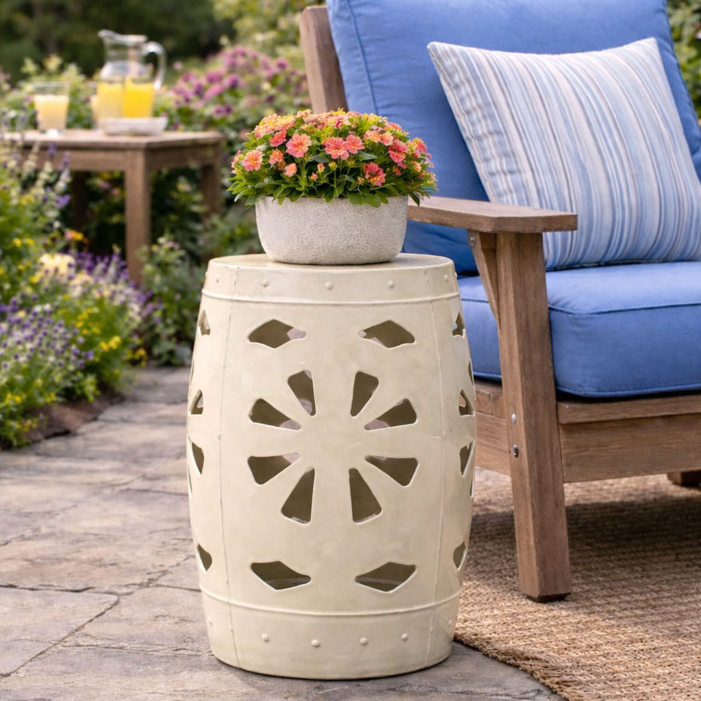 White Metal Plant Stand, 21"-Seasonal Decor-Simple and Grand-Simple and Grand