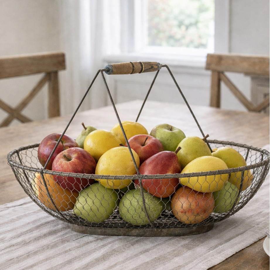 Wire Handled Basket, 26.75"-Seasonal Decor-Simple and Grand-Simple and Grand