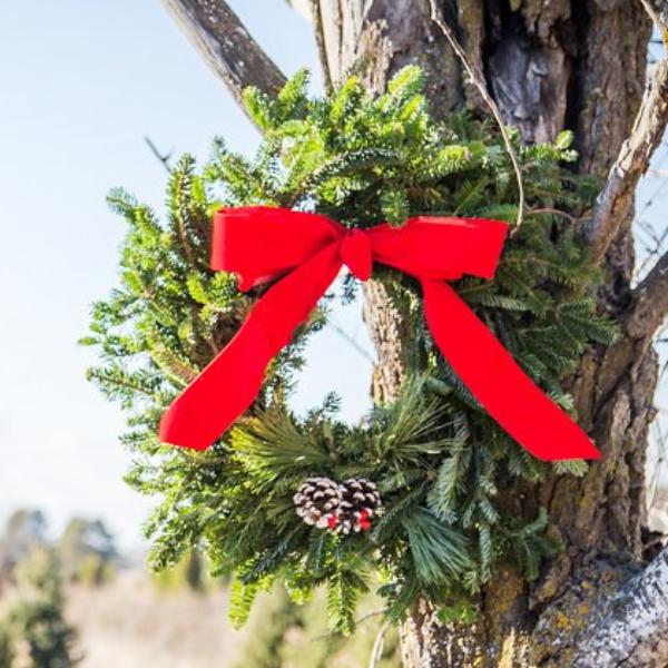 Traditional Red Wreath, 24"-Seasonal Decor-Simple and Grand-Simple and Grand