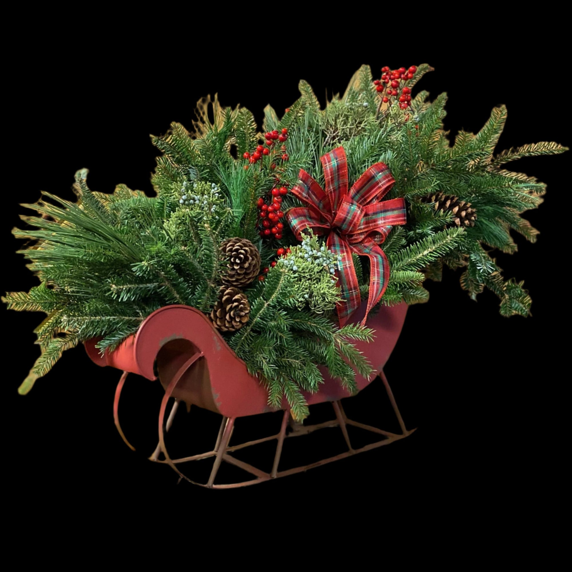 Old World Sleigh Decor, 29"-Seasonal Decor-Simple and Grand-Simple and Grand