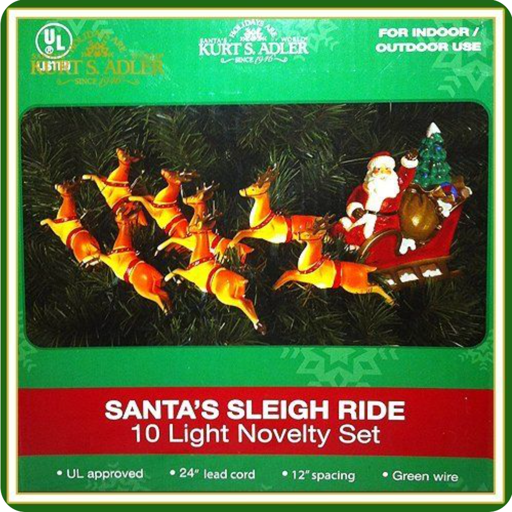 Santa&#39;s Sleigh Ride Lights, Kurt Adler-Simple and Grand-Simple and Grand