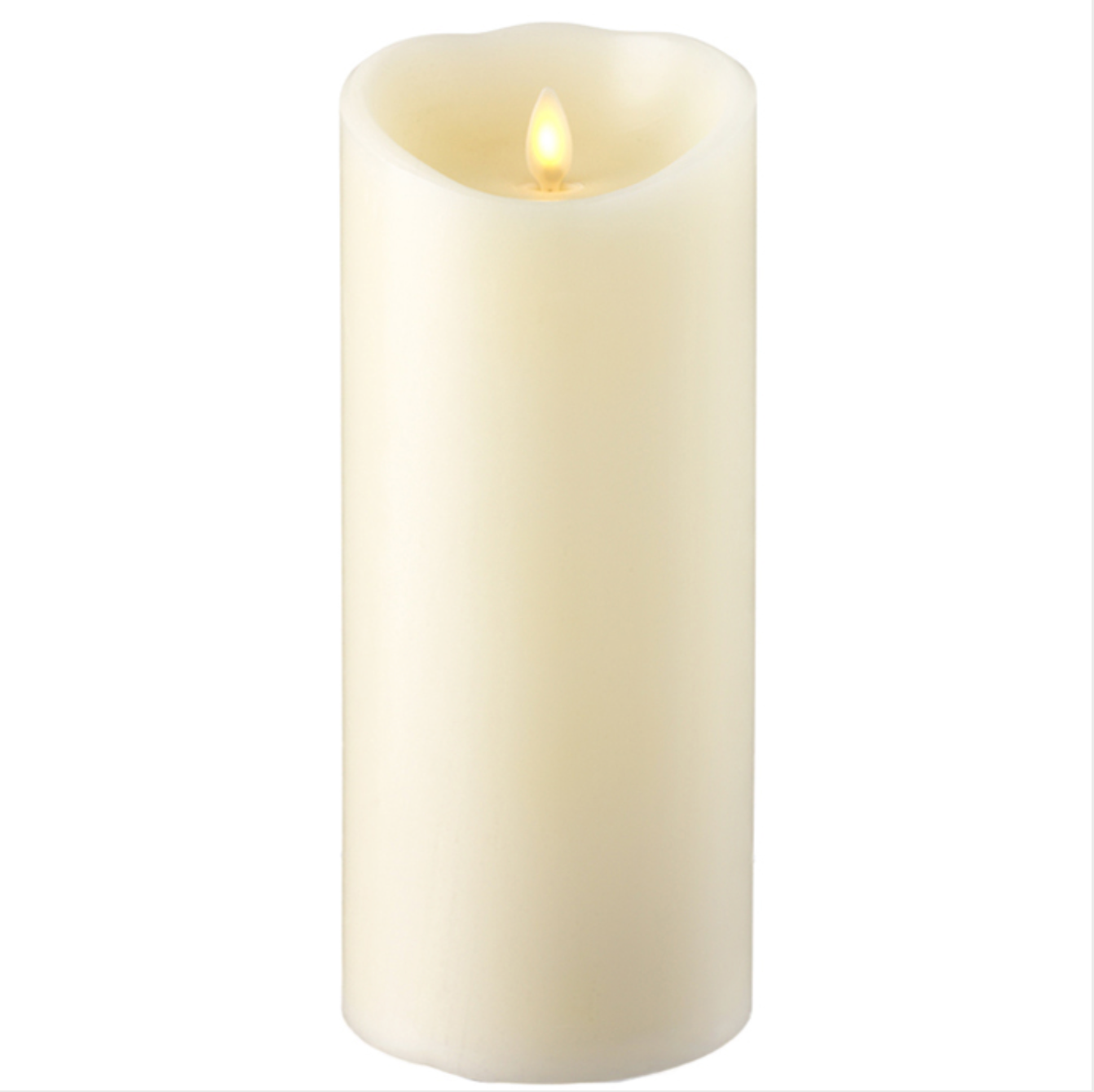 Push Flame Pillar Candle WINTER-Simple and Grand-4" x 9"-Ivory-Simple and Grand