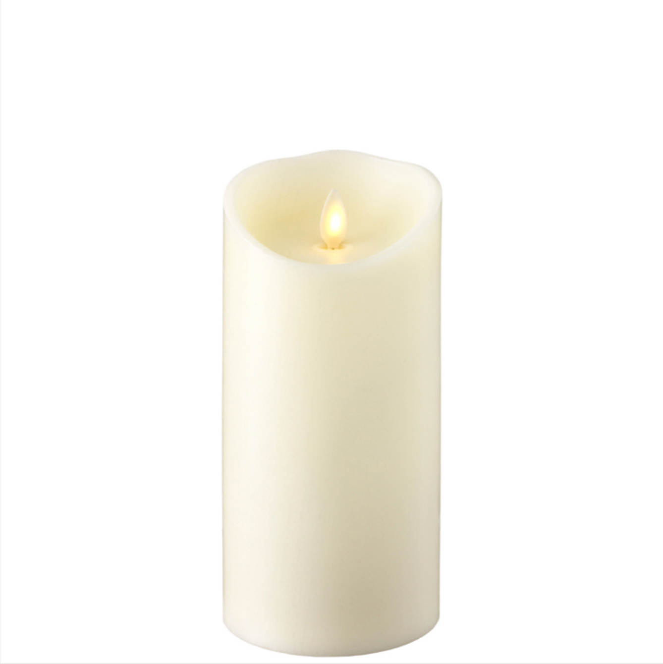 Push Flame Pillar Candle WINTER-Simple and Grand-4" x 9"-Ivory-Simple and Grand